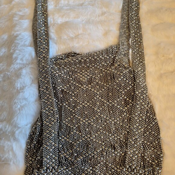 SERGIO GUTIERREZ-SG Liquid Metal Mesh Backpack - Chrome Finish Bag